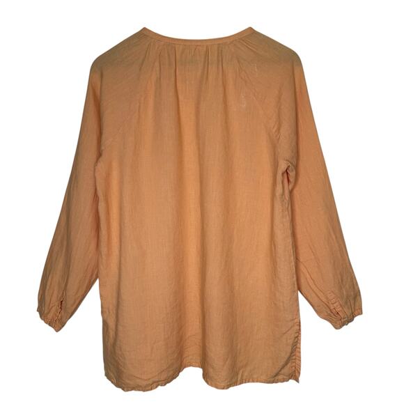 Eileen Fisher Irish Linen Button Front Tunic Top Lagenlook Minimalist Size Small - Picture 4 of 5